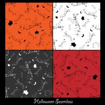 Halloween seamless vector set Stock Illustration