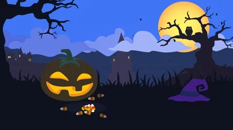 Halloween seamlessly loopable animation Stock Footage 55707968
