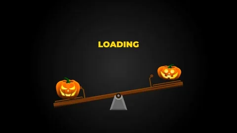 Halloween seesaw pumpkin loading background animation Stock Footage 287907672