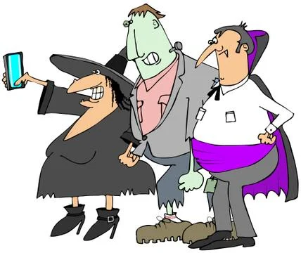 Halloween selfy Stock Illustration