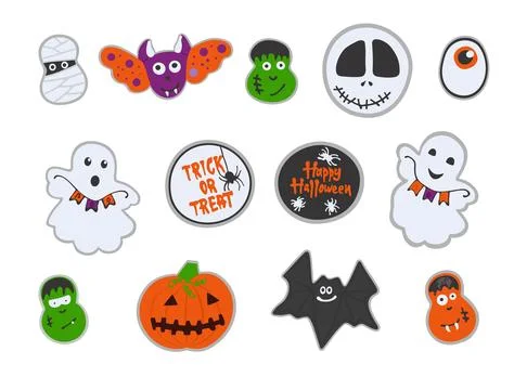 Halloween set of elements Stock Illustration