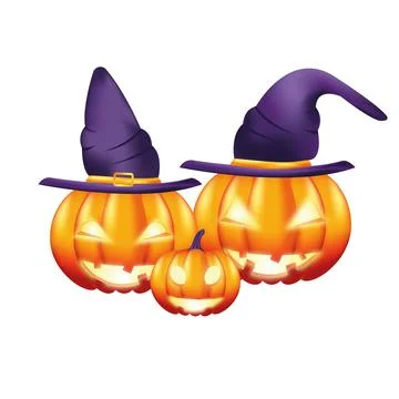 Halloween set of pumpkins. Vector illustration Stock Illustration