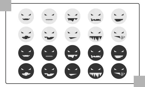 Halloween set vector icon flat illustration Stock Illustration