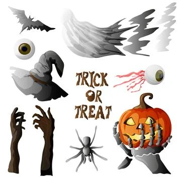 Halloween set vector illustration. Stock Illustration