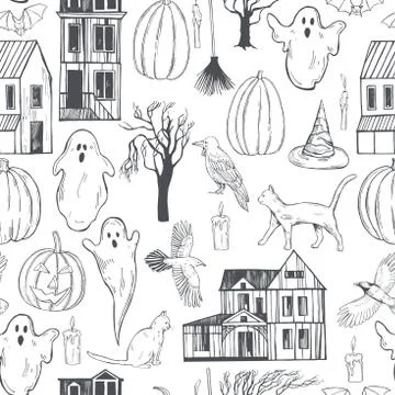 Halloween set. Vector pattern. Stock Illustration