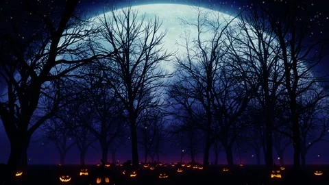 Halloween Silhouette Dead Tree Loop Stock Footage 288423286