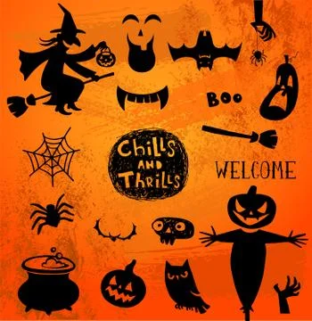 Halloween silhouettes Stock Illustration