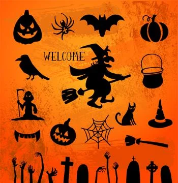 Halloween silhouettes Stock Illustration