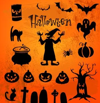 Halloween silhouettes Stock Illustration