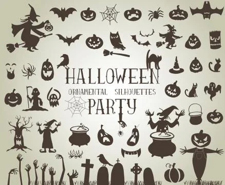 Halloween silhouettes Illustrazione stock