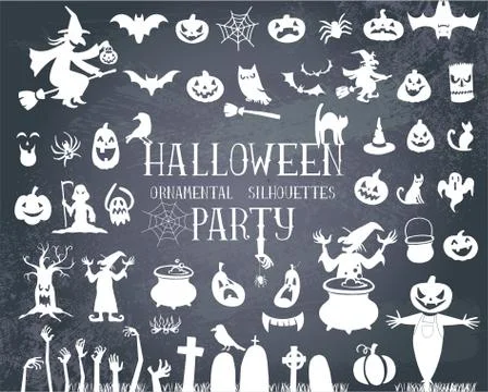 Halloween silhouettes Stock Illustration