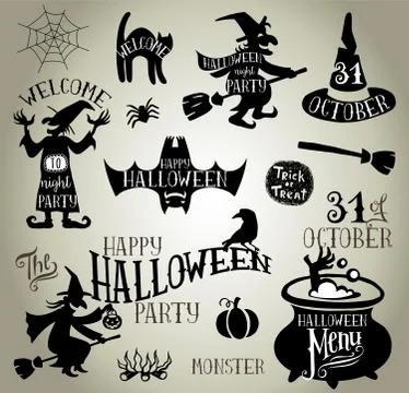 Halloween silhouettes Stock Illustration