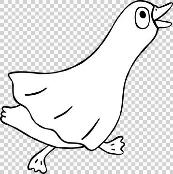 Halloween Silly Goose Ghost Sheet Running Cartoon Hand Drawn Outline doodle Stock Illustration