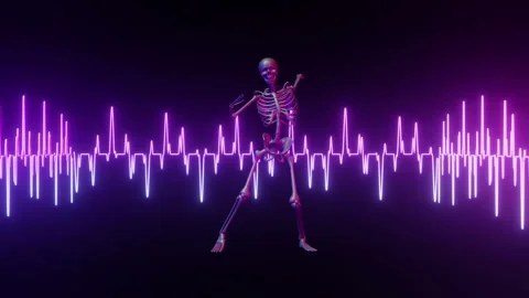 Halloween Skeleton Audio Wave Stock Footage 252074363