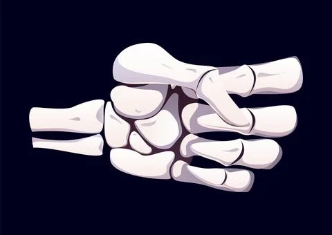 Halloween skeleton hand bones in folded gesture Stock Illustration