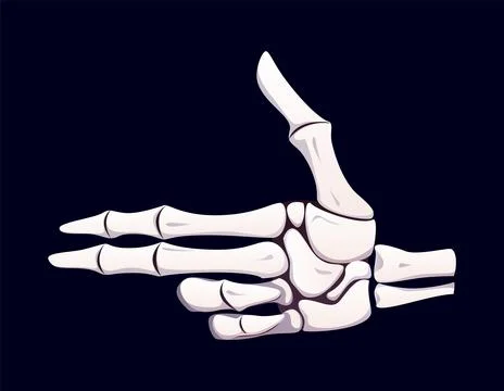 Halloween skeleton hand bones pointing gesture Illustrazione stock
