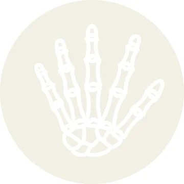 Halloween skeleton hand bones round graphic icon illustration 스톡 일러스트