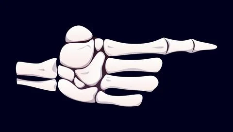 Halloween skeleton hand vector gesture pointing Stock Illustration