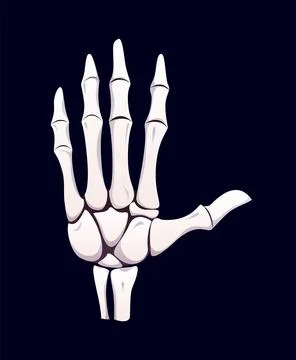 Halloween skeleton high five or stop hand gesture Stock Illustration