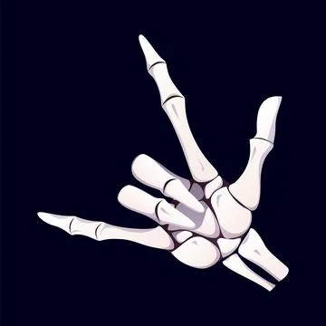 Halloween skeleton vector hand heavy metal sign Stock Illustration