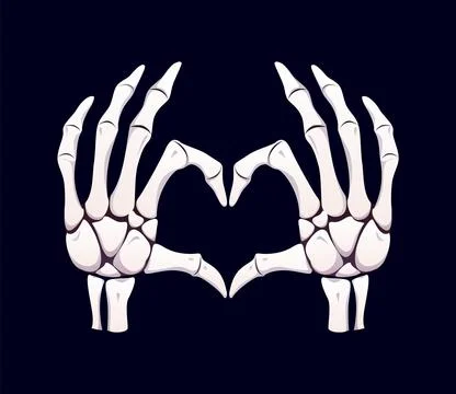 Halloween skeleton vector hands form heart gesture Stock Illustration