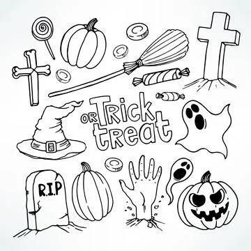 Halloween sketch set Stock-Illustration
