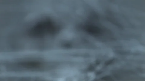 Halloween Skull Focus Rack Through Spider Web Horror Video stock 91572398