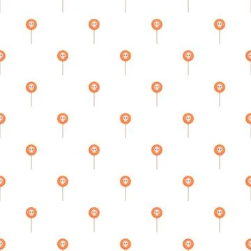 Halloween skull lollipop pattern offering spooky sweet treat Stock Illustration