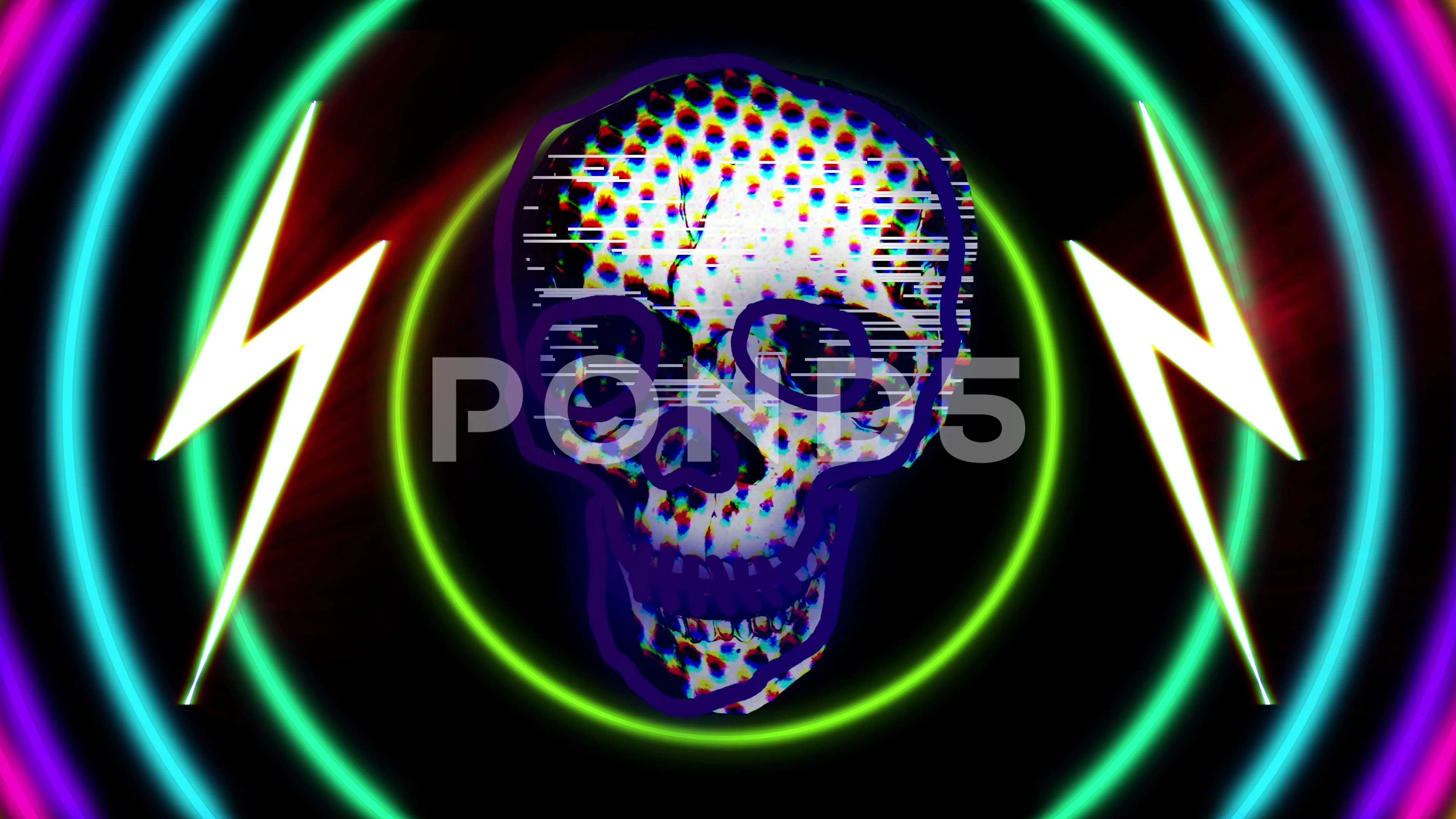 Neon Skull Hd Stock Video  Envato Elements