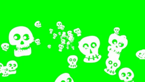 Halloween skull – seamless loop, 4K, green screen Stock Footage 79978842
