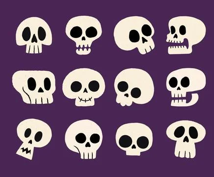 Halloween Skull Vector Collections Stock Illustration