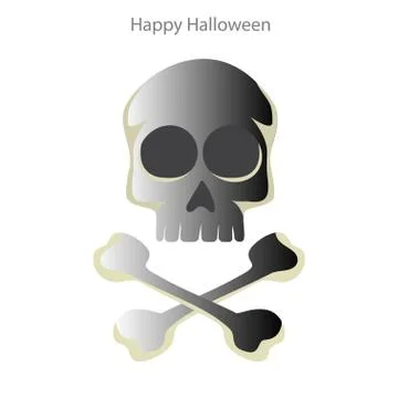 Halloween skull on a white background Stock Illustration