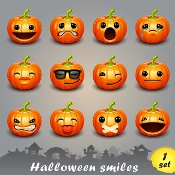 Halloween smiles-set Illustrazione stock