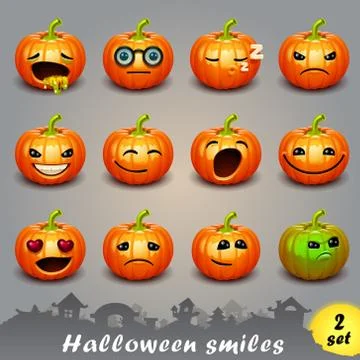 Halloween smiles-set Stock Illustration