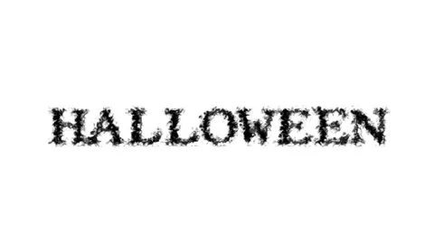 Halloween smoke text effect white isolated background Stock Footage 138722699