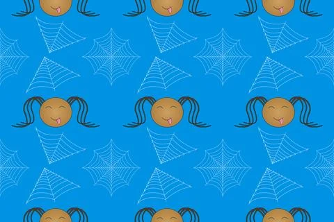 Halloween Spider and Web Pattern Stock Illustration