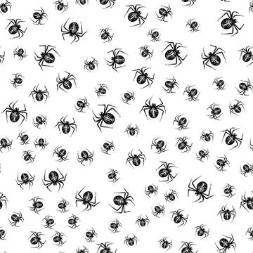 Halloween spider background seamless Stock Illustration