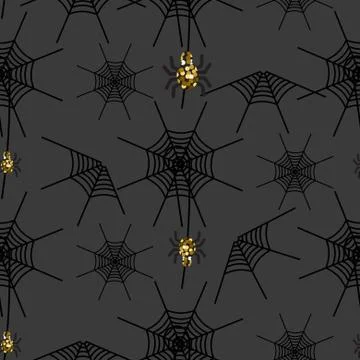 Halloween spider net vector pattern 스톡 일러스트