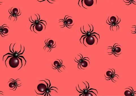 Halloween spider pattern. Seamless spiders background. Halloween pattern. Stock Illustration