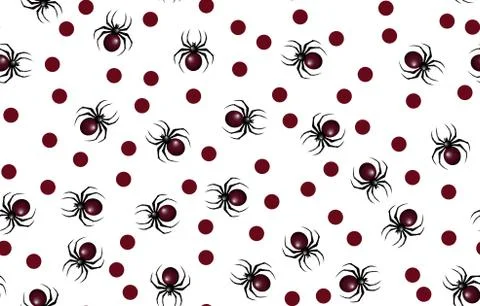Halloween spider pattern. Seamless spiders background. Halloween pattern. Stock Illustration