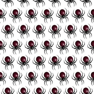 Halloween spider pattern. Seamless spiders background. Halloween pattern. Stock Illustration