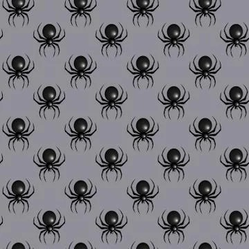Halloween spider pattern. Seamless spiders background. Halloween pattern. Stock Illustration
