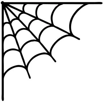 Halloween Spider Web Corner Black Silhouette Illustration Illustrazione stock