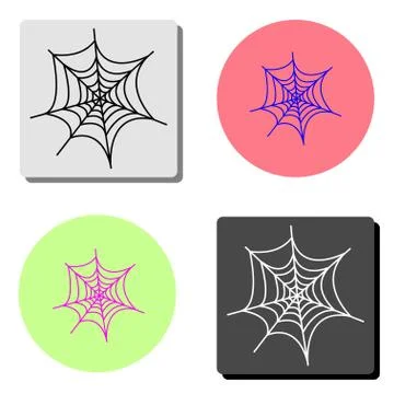 Halloween spider web. flat vector icon Stock Illustration