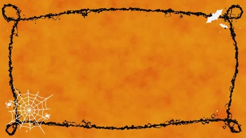 Halloween Spider Web Frame Animation, Orange, 10 Second Loop 스톡 동영상 343608065
