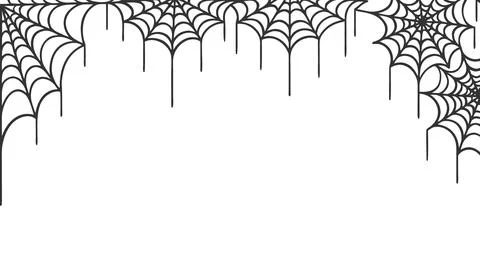 Halloween spider web hanging border frame vector Stock Illustration