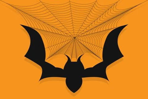 Halloween spider web net texture pattern on orange background Stock Illustration