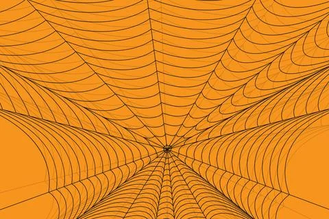 Halloween spider web net texture pattern on orange background Stock Illustration