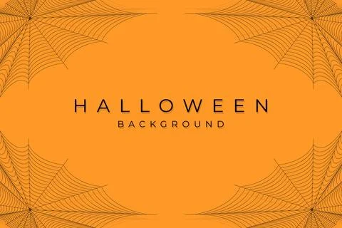 Halloween spider web net texture pattern on orange background Stock Illustration