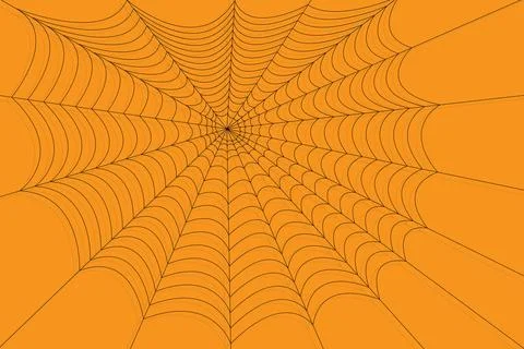 Halloween spider web net texture pattern on orange background Stock Illustration